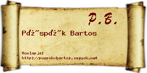 Püspök Bartos névjegykártya